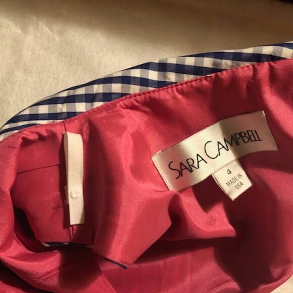 Sara Campbell Navy/White Check Pleated Dress; NWOT; Size 4; Excellent Condition - Picture 11 of 12